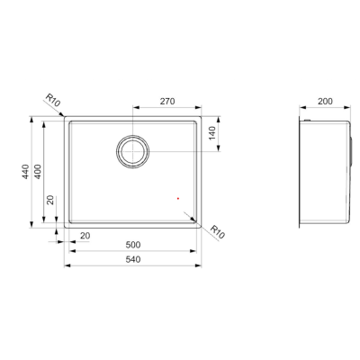 VİVİANO 40x50 CM 1 MM KETEN DOKU TİTANYUM PASLANMAZ ÇELİK EVİYE