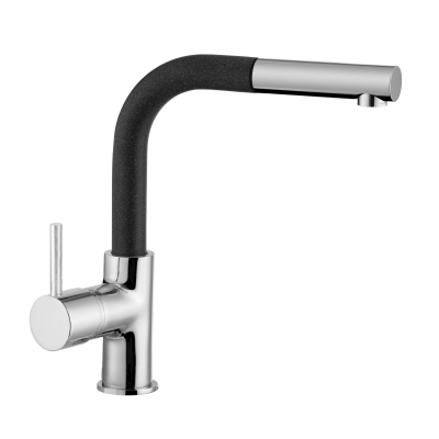 VİVİANO VERONA 50x53 CM 1 GÖZ SİYAH GRANİT EVİYE + Vies Plus Spralli batarya