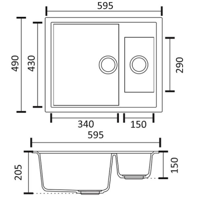 VİVİANO PRİME 50X60 CM 1,5 GÖZ BEYAZ GRANİT EVİYE